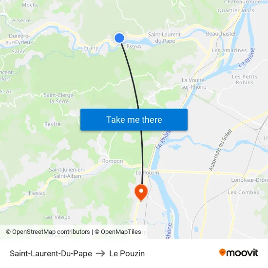 Saint-Laurent-Du-Pape to Le Pouzin map