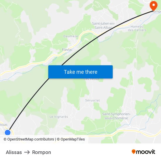 Alissas to Rompon map