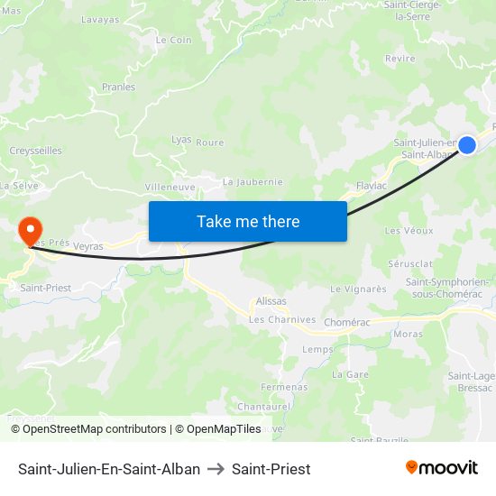 Saint-Julien-En-Saint-Alban to Saint-Priest map