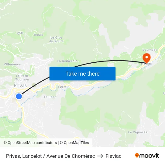 Privas, Lancelot / Avenue De Chomérac to Flaviac map