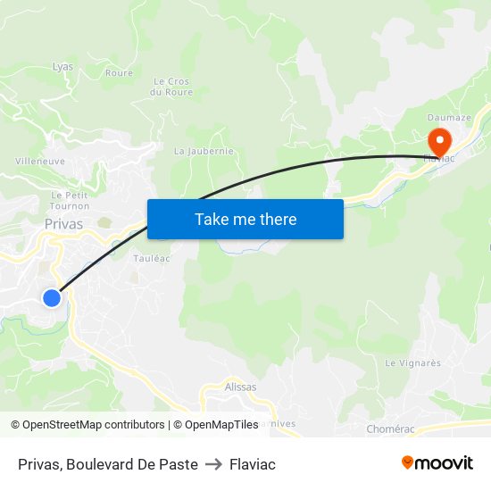 Privas, Boulevard De Paste to Flaviac map