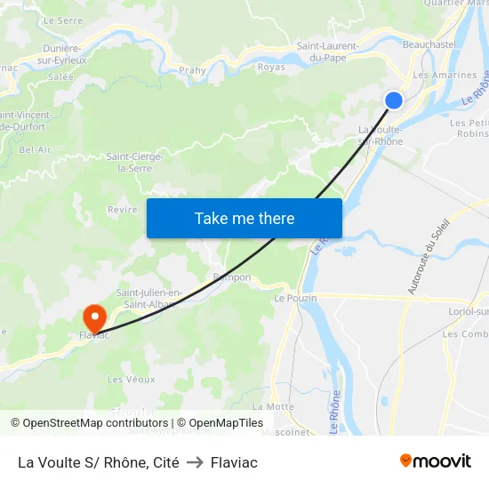 La Voulte S/ Rhône, Cité to Flaviac map