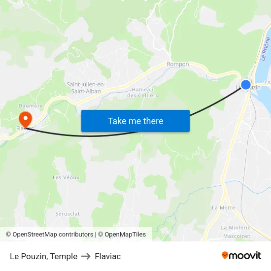 Le Pouzin, Temple to Flaviac map