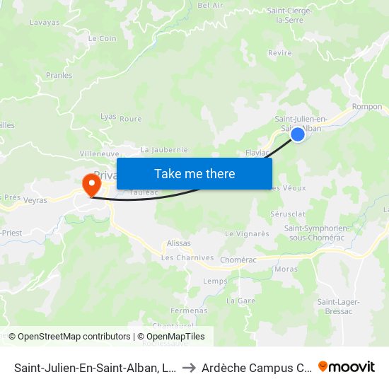 Saint-Julien-En-Saint-Alban, Le Logisson to Ardèche Campus Connecté map