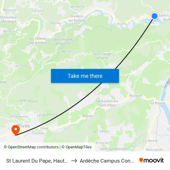 St Laurent Du Pape, Hauteville to Ardèche Campus Connecté map