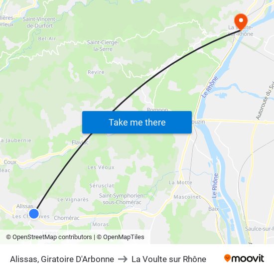 Alissas, Giratoire D'Arbonne to La Voulte sur Rhône map