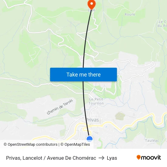 Privas, Lancelot / Avenue De Chomérac to Lyas map
