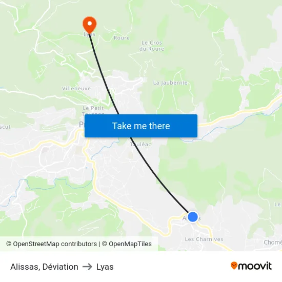 Alissas, Déviation to Lyas map