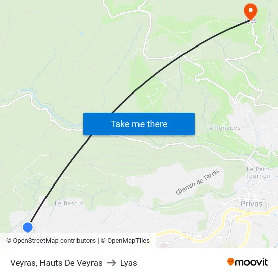 Veyras, Hauts De Veyras to Lyas map