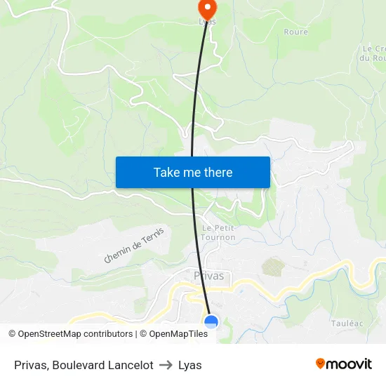 Privas, Boulevard Lancelot to Lyas map