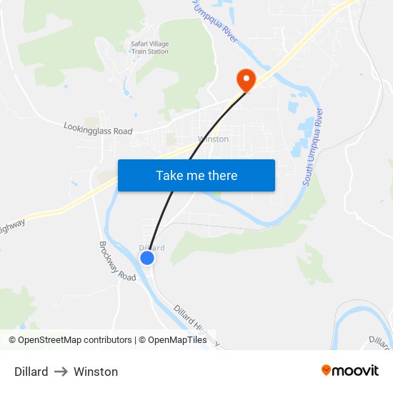 Dillard to Winston map
