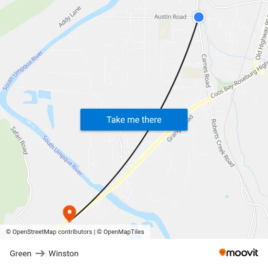 Green to Winston map