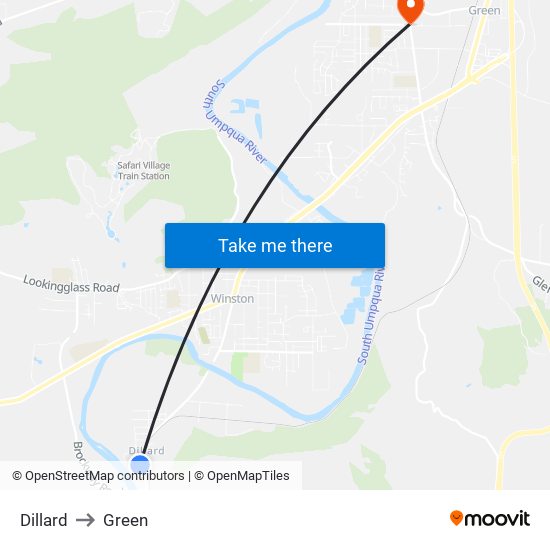 Dillard to Green map