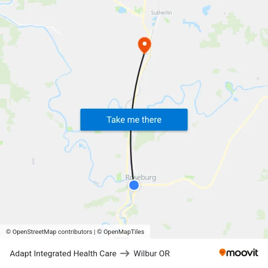 Adapt Integrated Health Care to Wilbur OR map