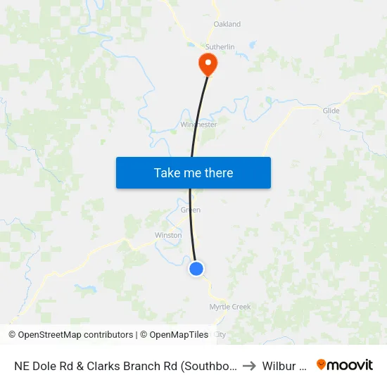 NE Dole Rd & Clarks Branch Rd (Southbound) to Wilbur OR map