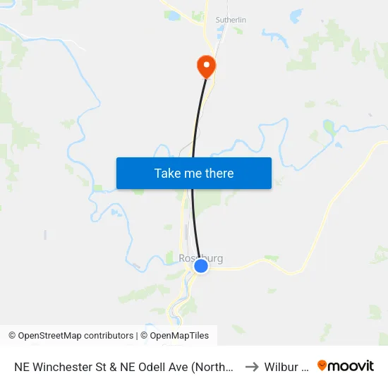 NE Winchester St & NE Odell Ave (Northbound) to Wilbur OR map