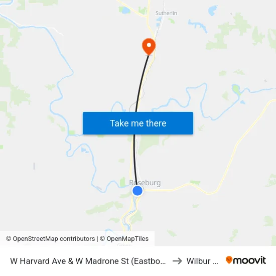 W Harvard Ave & W Madrone St (Eastbound) to Wilbur OR map