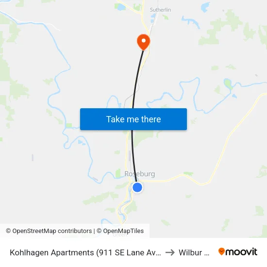 Kohlhagen Apartments (911 SE Lane Ave) to Wilbur OR map