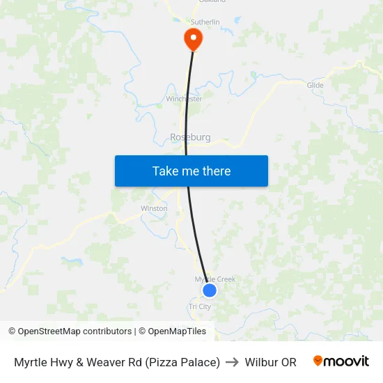 Myrtle Hwy & Weaver Rd (Pizza Palace) to Wilbur OR map