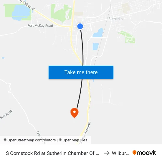 S Comstock Rd at Sutherlin Chamber Of Commerce to Wilbur OR map