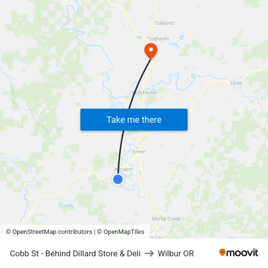 Cobb St - Behind Dillard Store & Deli to Wilbur OR map