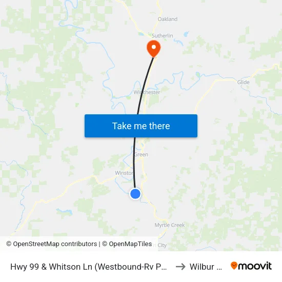 Hwy 99 & Whitson Ln (Westbound-Rv Park) to Wilbur OR map