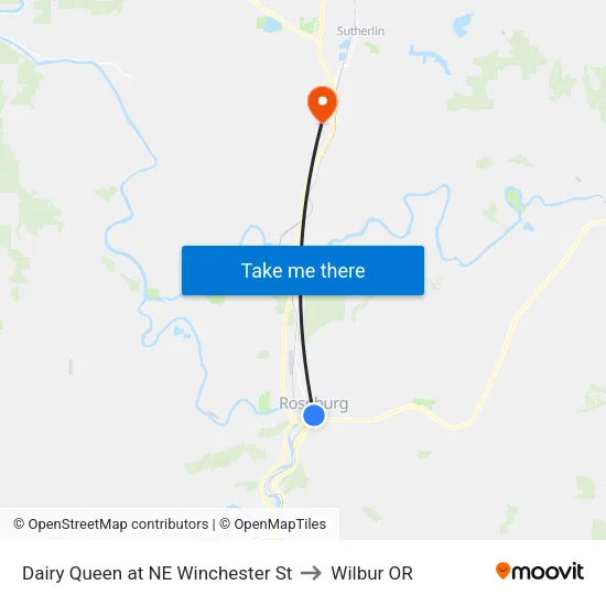 Dairy Queen at NE Winchester St to Wilbur OR map