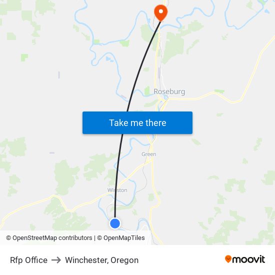 Rfp Office to Winchester, Oregon map