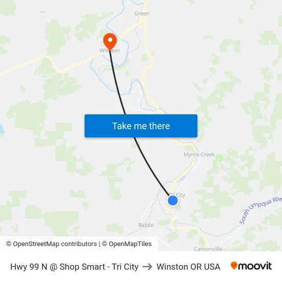 Hwy 99 N @ Shop Smart - Tri City to Winston OR USA map