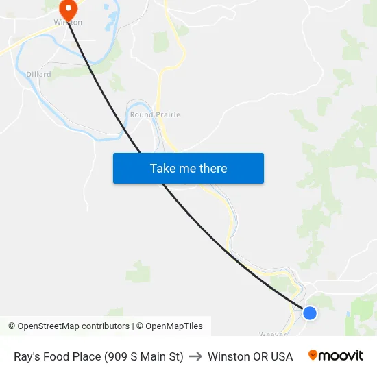 Ray's Food Place (909 S Main St) to Winston OR USA map