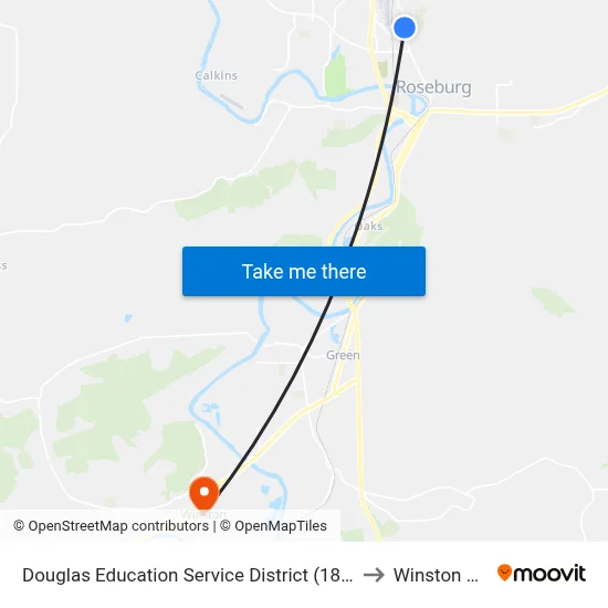Douglas Education Service District (1871 NE Stephens St) to Winston OR USA map