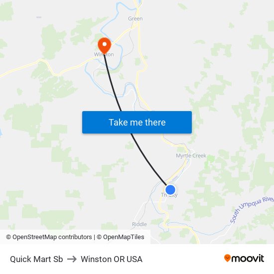 Quick Mart Sb to Winston OR USA map