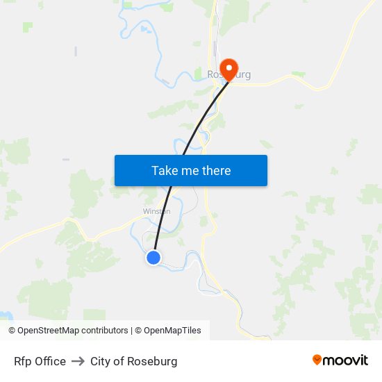 Rfp Office to City of Roseburg map