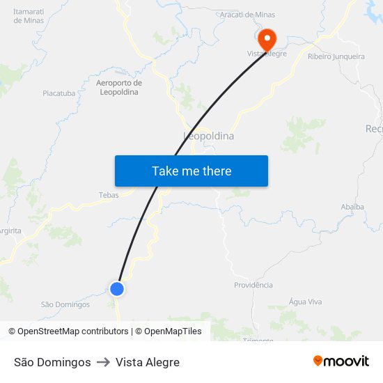 São Domingos to Vista Alegre map