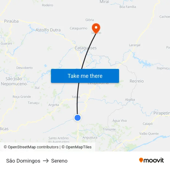 São Domingos to Sereno map