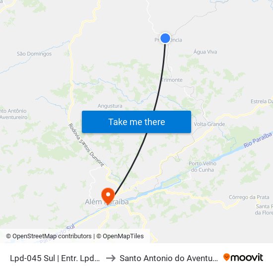 Lpd-045 Sul | Entr. Lpd-498 to Santo Antonio do Aventureiro map