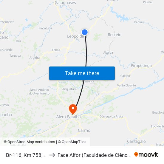 Br-116, Km 758,8 Norte | Motel Veneza to Face Alfor (Faculdade de Ciências Jurídicas e Gerenciais Alves Fortes) map