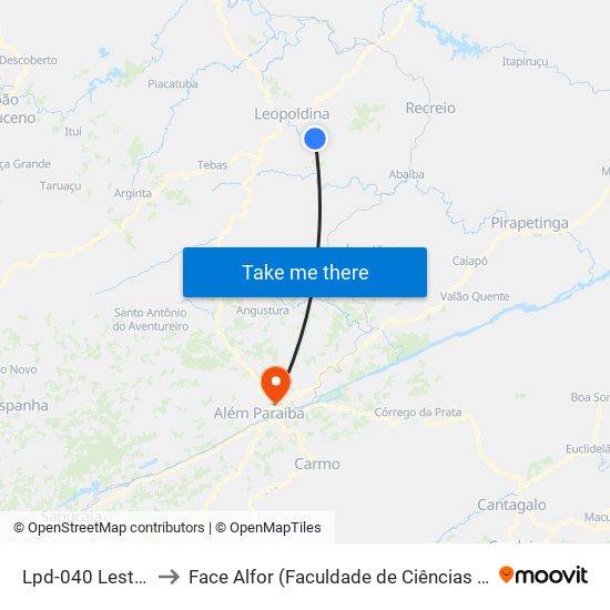 Lpd-040 Leste | Entr. Lpd-130 to Face Alfor (Faculdade de Ciências Jurídicas e Gerenciais Alves Fortes) map