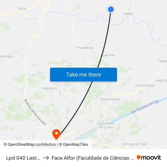 Lpd-040 Leste | Entr. Lpd-426 to Face Alfor (Faculdade de Ciências Jurídicas e Gerenciais Alves Fortes) map