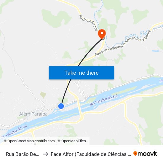 Rua Barão De Guararema, 320 to Face Alfor (Faculdade de Ciências Jurídicas e Gerenciais Alves Fortes) map