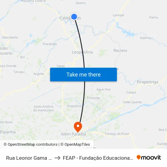 Rua Leonor Gama Salgado, 90 to FEAP - Fundação Educacional de Além Paraíba map