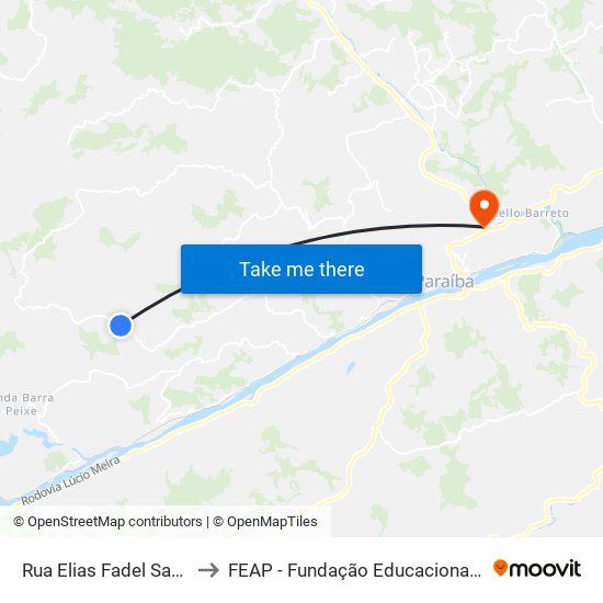 Rua Elias Fadel Sahione, Oeste to FEAP - Fundação Educacional de Além Paraíba map