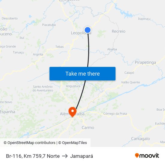 Br-116, Km 759,7 Norte to Jamapará map