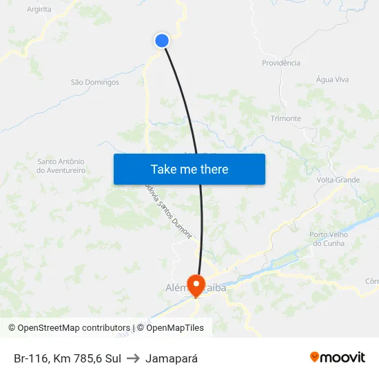 Br-116, Km 785,6 Sul to Jamapará map