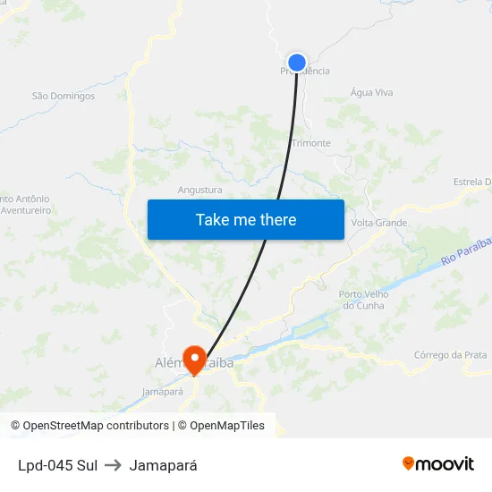 Lpd-045 Sul to Jamapará map