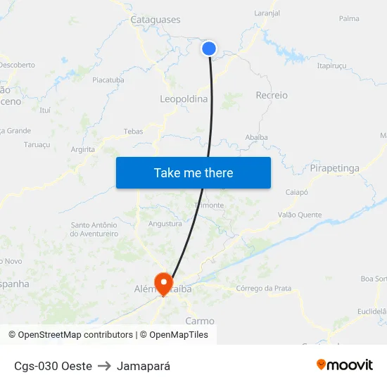 Cgs-030 Oeste to Jamapará map