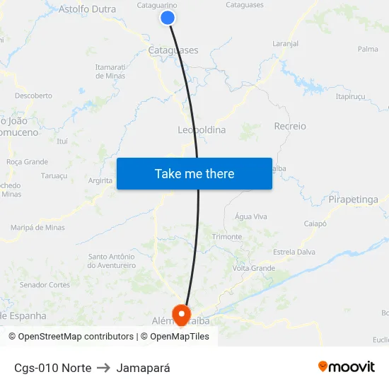 Cgs-010 Norte to Jamapará map