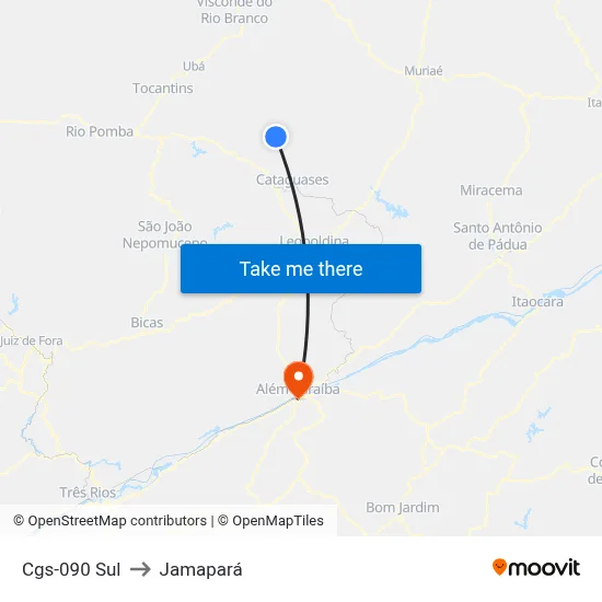 Cgs-090 Sul to Jamapará map