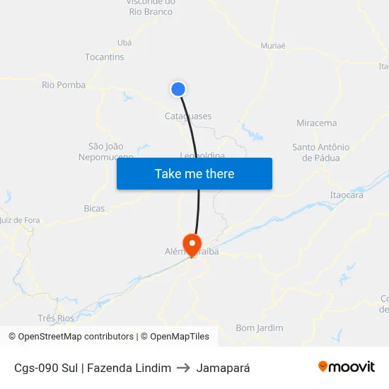 Cgs-090 Sul | Fazenda Lindim to Jamapará map