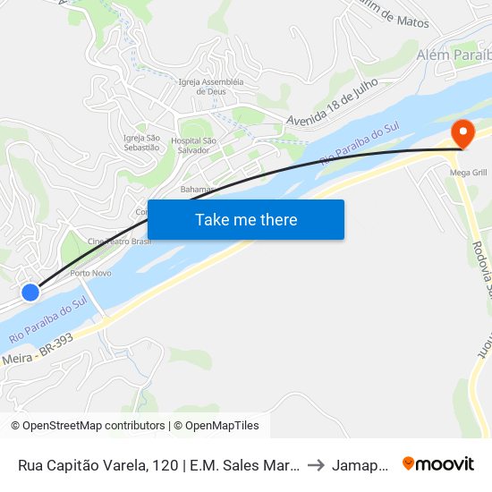 Rua Capitão Varela, 120 | E.M. Sales Marques to Jamapará map